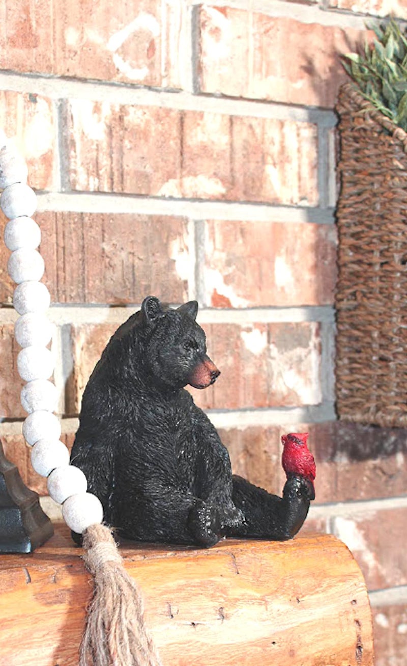 The Bridge Collection Black Bear and Cardinal Friend Figurine - Image 4